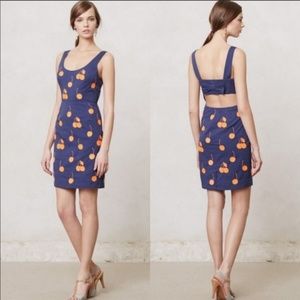 Anthropologie LeifNotes navy cherry dress